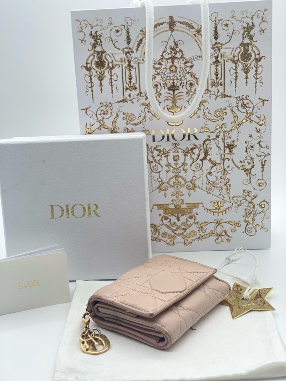 Lady Dior Lotus Pink Quilted Leather Wallet